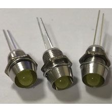 Metal Cap Brass Bezel AMBER, 5mm LED