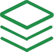 Stacked green layers icon indicating a layers or layers panel feature